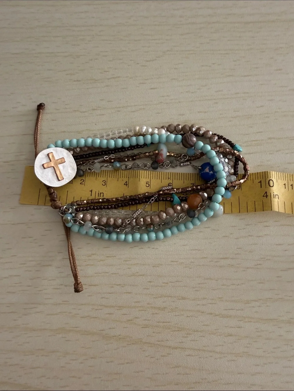 Multi-Strand Turquoise & Gold Bead Wrap Bracelet